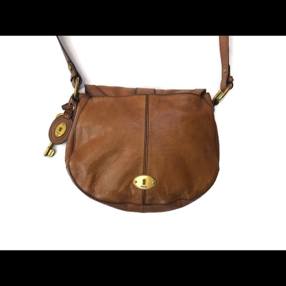 Fossil VRI Saddle Bag Crossbody Brown Leather - Picture 2 of 8